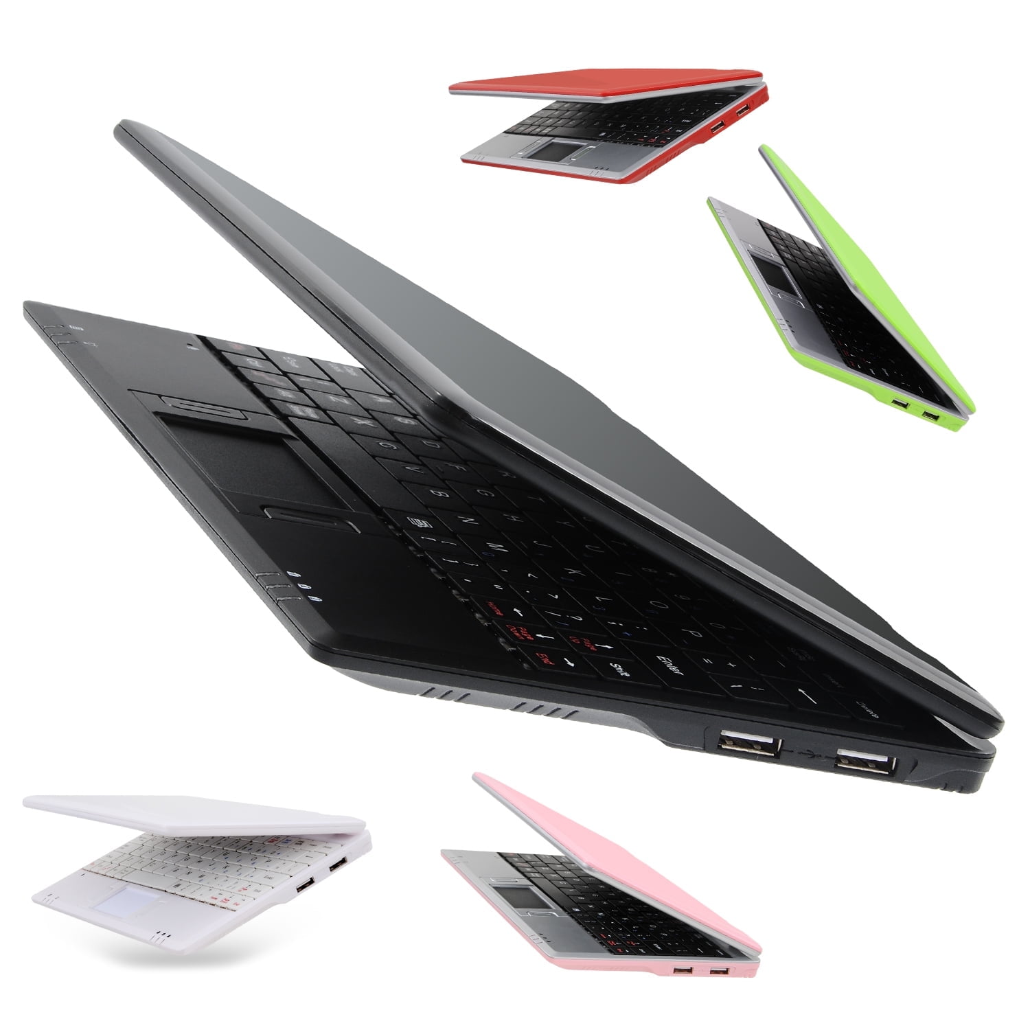 Goldengulf 7 Inch Portable Mini Computer Laptop PC Netbook for Kids Android 12 Quad Core 32GB WiFi Built in Camera Netflix YouTube Flash Player-Black