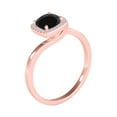 thumbnail image 4 of Mauli Jewels Engagement Rings for Women 2.65 Carat Cushion Shape Black Diamond Halo Engagement ring 4 prong 18K Solid Rose Gold, 4 of 7