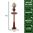 thumbnail image 4 of Fraser Hill Farm Let It Snow Series 69-In. Snow Globe Lamp Post in Red with Santa Scene, 2 Signs, Cascading Snow, and Christmas Carols, 4 of 9