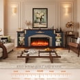 thumbnail image 5 of 90" Fireplace with Mantel, Large Farmhouse TV Stand with 36" Firewood Fireplace, LED Entertainment Center with Power Outlets Adjustable Shelves, 5 of 7