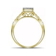 thumbnail image 2 of FB Jewels 10kt Yellow Gold Round Diamond Rectangle Cluster Bridal Wedding Engagement Ring 1/4 Cttw Size 7.5, 2 of 3