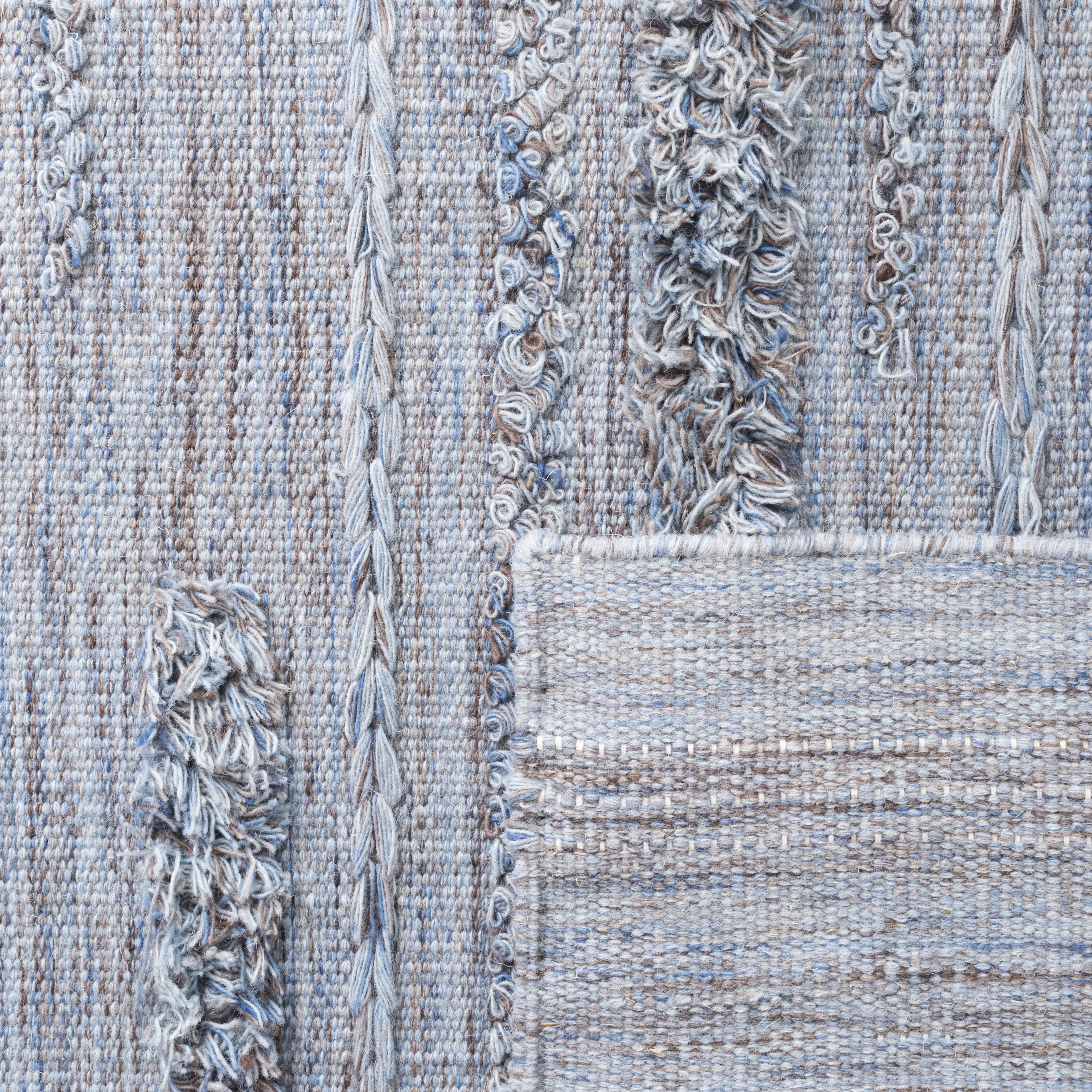 SAFAVIEH Vermont Zavanna Striped Area Rug, Grey/Blue, 4' x 6'