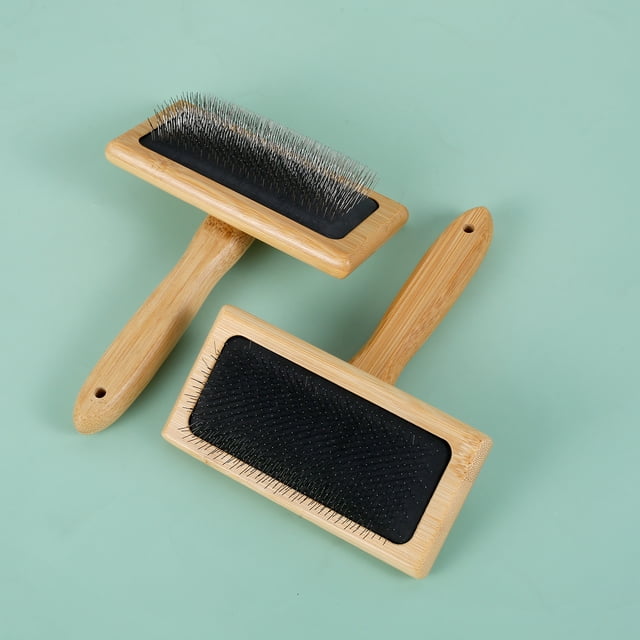 Toorise 2Pcs Wool Carding Comb Wool Carding Brushes with Bamboo Handle Multipurpose Hand Wool Brushes Professional Needle Felting Brushes for Wool Coat Felt Rug Tassel Dog Hair 12x16x3cm-2pcs-