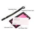 thumbnail image 4 of Equipaje Etiqueta, PVC Identificador Tarjeta Soporte Etiqueta, No Tu Bolsa Patrón Viaje Bolso Etiqueta con Ajustable Correa para Equipaje Maleta, Rosa Paquete de 3, 4 of 5