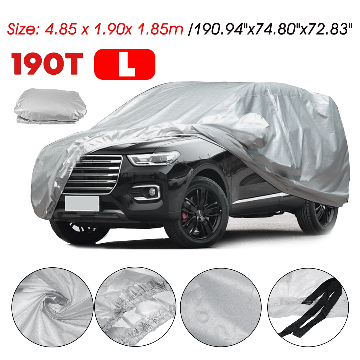JUMM Clear PE Disposables Car Covers Waterproof Dustproof Scratch-Proof Windproof Universal Fit for Hatchback Sedan Off-Road SUVs 4 Sizes Universal Full Car Shield with Elastic Band 