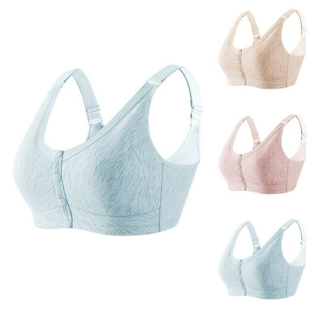 Can t Miss: Bras Women  Sujetadores Mujer  Women s Seamless Front Buckle Thin Bra No Wires Push-Up Large Size Bra SOPATENOR Beige L