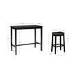 thumbnail image 2 of Linon Claridge 3-Piece Bar Height Tavern Set, Black with Black Faux Leather, 2 of 10