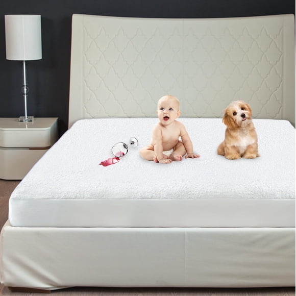 Canadian Linen Terry Cotton Mattress Protector Full XL 54"x80"x14" Fitted Waterproof Zippered Encasement 17" Deep Pocket Mattress Luxury Bedding Cover