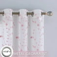 thumbnail image 2 of Haperlare 52" W x 63" L Semi Sheer Curtains Leaf Embroidered Grommet Voile Drapes for Living Room Bedroom Window Treatments, Pink, 2 Panels, 2 of 6