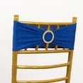 thumbnail image 5 of Efavormart 5 Pack Royal Blue Spandex Chair Sashes with Gold Rhinestone Buckles, Elegant Stretch Chair Bands and Slide On Brooch Set - 5"x14", 5 of 11