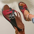 thumbnail image 4 of Dakaela Women's Slide Sandals Orthopedic Wedge Slip on Shoes Summer Beach Strappy Casual Slippers, 4 of 8