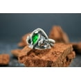 thumbnail image 3 of Roarsilver Ring Of Barahir-Mens Sterling Silver Emerald Ring-King Elessar Ring-Silver Green Emerald Stone Ring | 15, 3 of 5