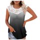 thumbnail image 1 of Camiseta sin mangas de encaje con estampado de mujer Camiseta sin mangas de empalme de cuello redondo Camiseta ligera y cómoda delgada OAVQHLG3B Store lin121212, 1 of 5