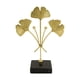 thumbnail image 4 of Adorno de hoja de ginkgo de lujo, figura de hoja, base de mármol, escultura de hojas de metal para Estilo A, 4 of 8
