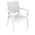thumbnail image 1 of Compamia Ibiza Resin Wickerlook Patio Dining Arm Chair in White, 1 of 12
