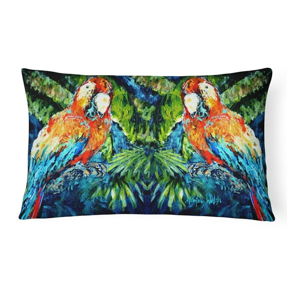 Carolines Treasures MW1216PW1216 Parrots Yo Yo Mama Fabric Decorative Pillow