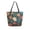 Teal and Red Maple Leaves, variant on Open Top Canvas Tote Bag with Zipper Reusable Shopping Bag 13.5x15" Roomy Carryall Pink Bows and Strawberries