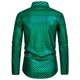 thumbnail image 3 of Blusa y camisa de manga larga con cuello vuelto para hombre, blusa informal de manga larga con botones y cuello vuelto, blusa para hombre, 3 of 8