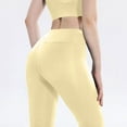 thumbnail image 3 of Leggings for Women Plus Size Tummy Control Elastic Waist Yoga Pants Quick Dry Casual Athletic Workout Leggings Fluorescence Yellow XL, 3 of 3