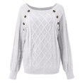 thumbnail image 3 of Tricot pour Femmes Automne Hiver Décontracté Col Carré Manches Longues Léger, 3 of 8