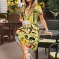 thumbnail image 3 of Disketp Ethnic African para Vestido de Manga Corta para Mujeres, Vestidos de Verano para Mujeres, Casual y Holgado para la Playa, 3 of 6
