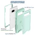 thumbnail image 6 of for Google Pixel 8A Case, [Shockproof] [Anti-Dust] [Heavy Duty Military Protection] Protective Anti Scratch Dual Layer Tough Rugged Hybrid Bumper Phone Case Cover for Google Pixel 8A, Green, 6 of 8