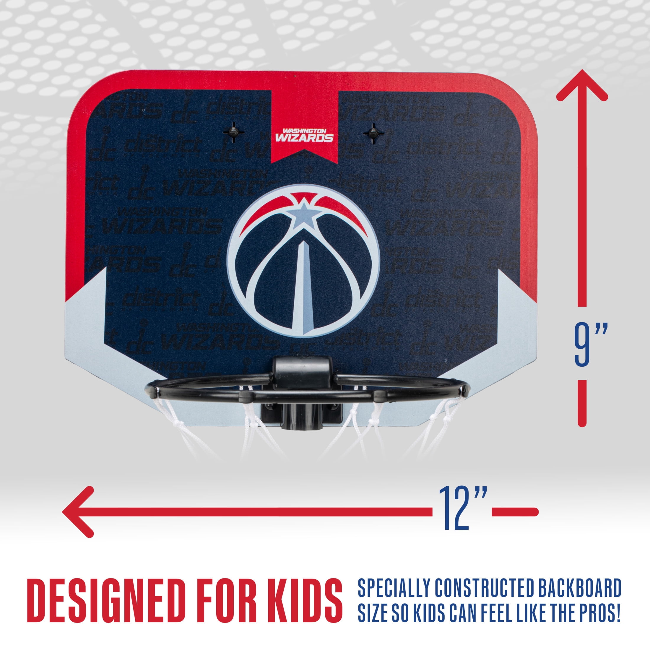 Franklin Sports NBA Washington Wizards Mini Over the Door Basketball Hoop - Kids Indoor Mini Basketball Hoop with Basketball - NBA Fan Shop Mini Hoop for Bedroom + Office
