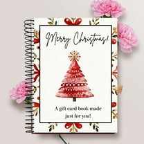 Christmas Gift Card Book Spiral-Bound Merry Christmas Gift Card Booklet, DIY Greeting Card Organizer, Holiday Gift Card Holder for Students and Friends