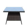 HNGMTNG Outdoor patio Furniture Rectangular Dining Table with clear