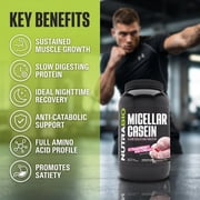 NutraBio Muscle Matrix Casein Protein Powder, Strawberry Ice Cream, 2 lbs, Slow Digesting, Non-GMO, Gluten Free