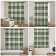 thumbnail image 6 of Sage Green Buffalo Plaid Sheer Curtains 84 Inches Long, Farmhouse Modern Striped Light Filering Curtains, Breathable Simi Curtain Privacy Drapes for Living Room Bedroom Lightweight Window Treatment, 6 of 8
