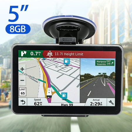 TSV GPS Navigation for Car, 5 Inch Touch Screen 8GB Vehicle GPS Navigator System Built-in Multimedia Entertainment Advanced Lane Guidance and Spoken Turn-by-Turn
