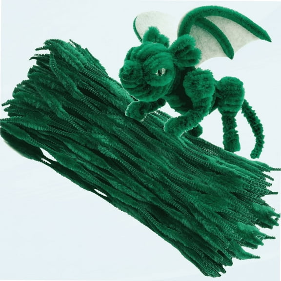 100 PCS Pipe Cleaners Chenille Stem, Bump Chenille Stems Pipe Cleaner, Green Pipe Cleaners Crafts Supplies for DIY Arts Crafts Decorations (Green)