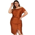 thumbnail image 4 of Vestido escote barco Roman Fashion/Tallas Extras, 4299 (Tabaco) cafe 38 Roman Fashion V-GR-4299-TABACO-ALL, 4 of 7