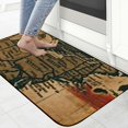 Vintage Map Door Mat Retro Geometric Rustic Western Red Blue Rubber Non