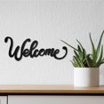 thumbnail image 5 of Wood Cutout Welcome Sign Laser Cut Wooden Wall Decor Sculpture Hanging Decor Wall Art Decoration for Home Gallery Office Front Door Black 12 x 4.5 inch, 5 of 9