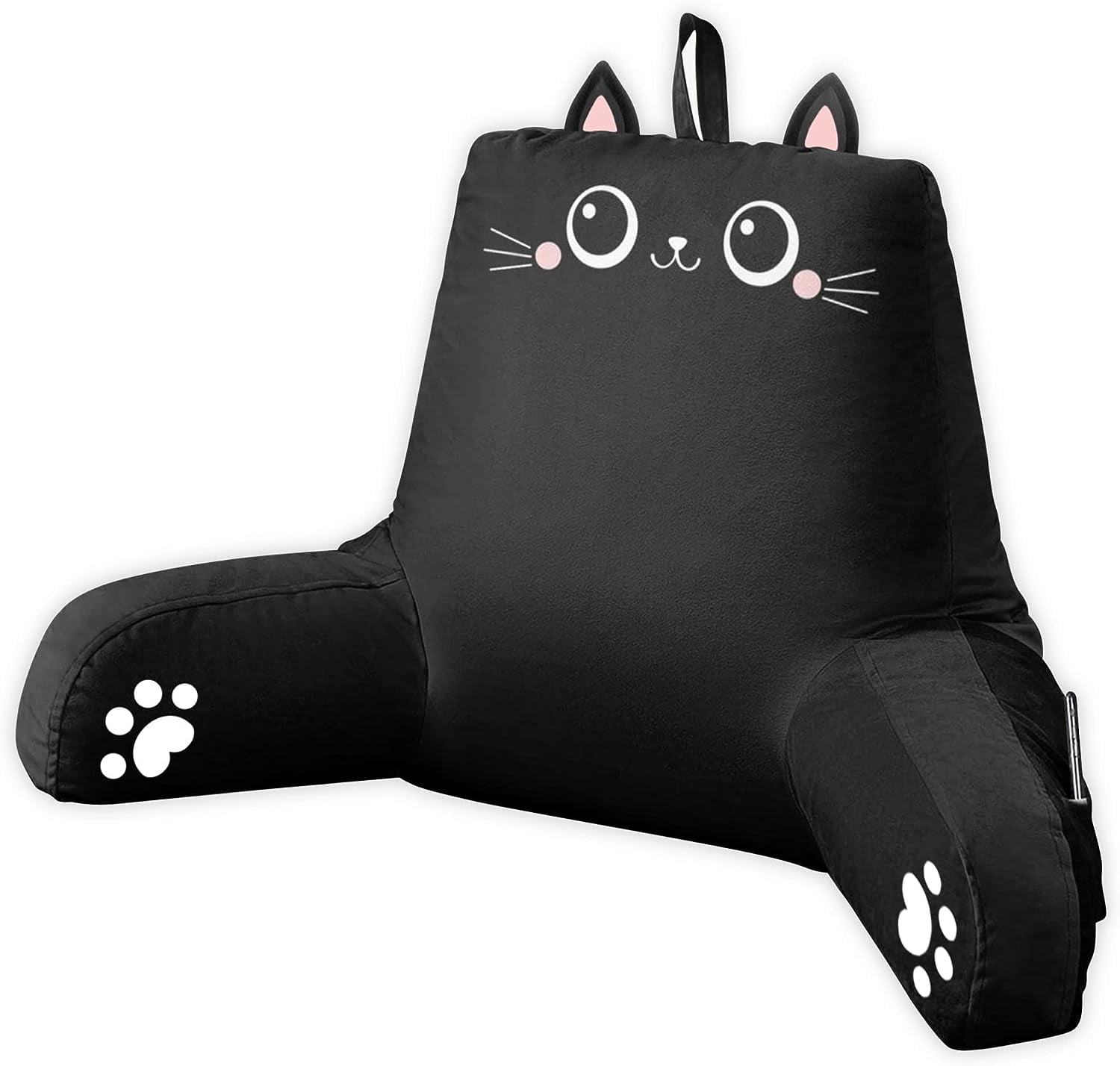 Reading Pillow for Kids, Black Cat Backrest Pillows for Sitting in Bed