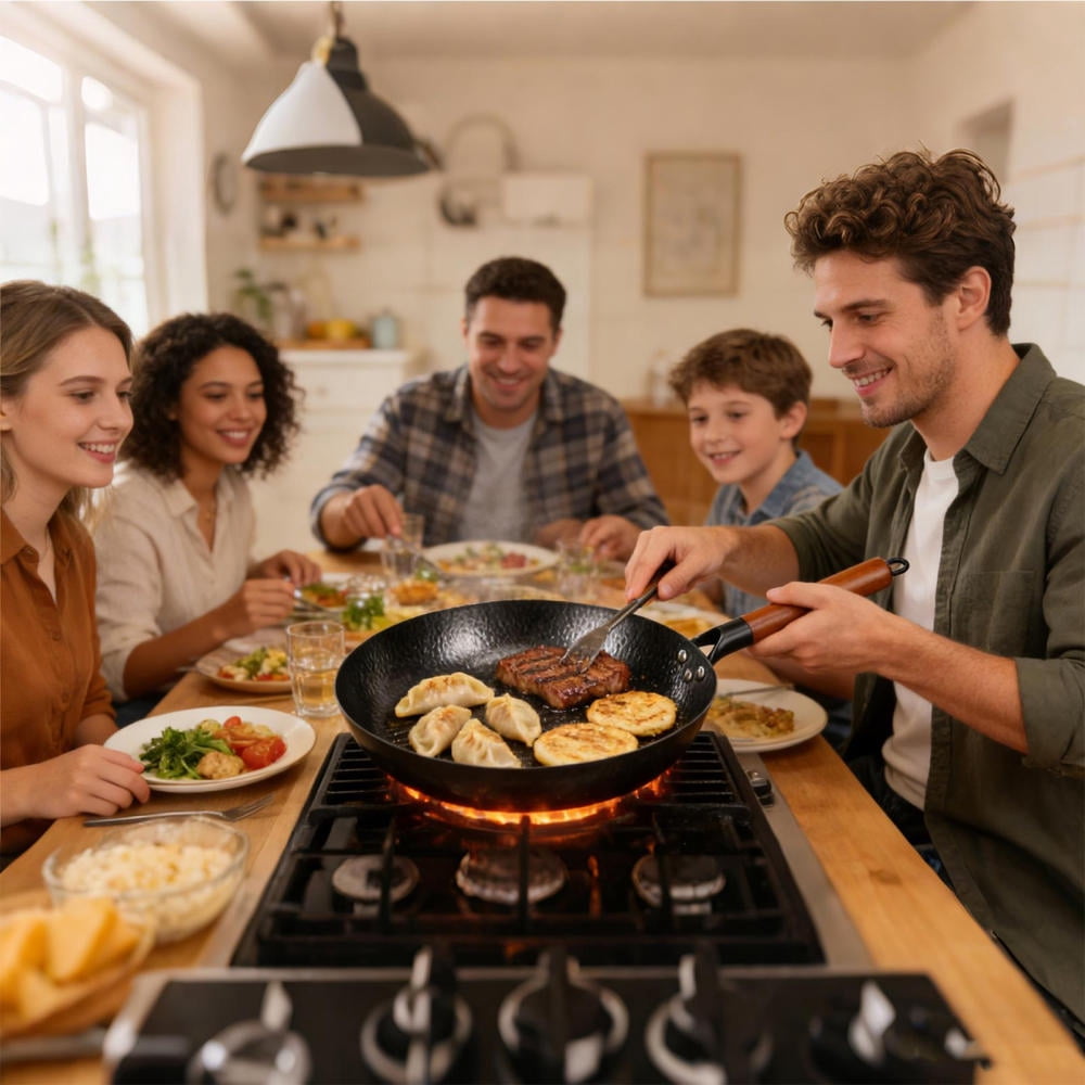 Ksruee Non Stick Frying Pans Saute Cooking Cookware Outdoor Frying Pan for Home Kitchen Restaurant Indoor Outdoor Picnics Grilling Barbecue