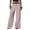 Pink, variant on Womens Polka Dot Wide Leg Pants High Waisted Belted Daily Casual Pants Beige M