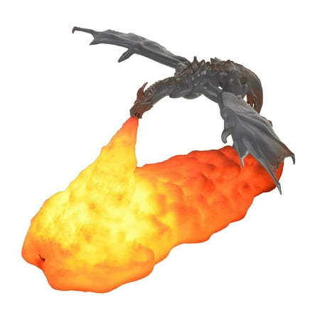 

Fire Dragon Lamp 2023 New 3D Printed Fire Breathing Dragon Night Light Led Home Creative Llight Gift for Boys and Girls Bedroom Kids Room with USB Rechargeable