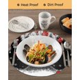 thumbnail image 3 of 15 Inch Round Placemats Set of 6, Black Christmas Tree Non Slip Heat Insulation PP Table Mats, Xmas Balls Pine Needles Snowflake Washable Place Mats for Kitchen Dining Party Table Decor, 3 of 7