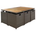 thumbnail image 2 of 11-Piece Patio Furniture Set Patio All-Weather PE Wicker Dining Table Set with Wood Tabletop for 10 Brown Rattan+Beige Cushion My Lux Decor Round, 2 of 6
