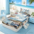 thumbnail image 2 of Manfei Watercolor Lighthouse Beach Twin Sheet Sets for Kids Boys and Girls, Nautical Bedding 3 Pieces, 1 Flat Sheet, 1 Fitted Sheet and 1 Pillowcase, 2 of 6