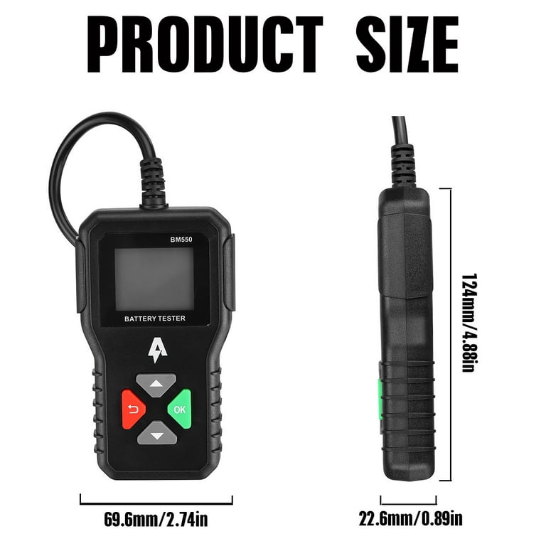 12v 24v Portable Professional Car Battery Tester Motorcycle Digital Battery  Analyzer For Lead-acid B