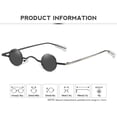 thumbnail image 4 of Gafas De Sol Rock Punk Glass Estilo Vintage Lente Redonda A Prueba De Sol Unisex Círculo Pequeño Hippie Accesorios Anti-Uv Gafas De Sol Al Aire Libre Oro Negro seitruly AP006383-04, 4 of 6