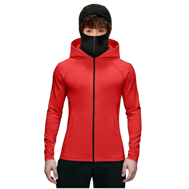 Chaqueta deportiva de invierno para niños, de color liso, de manga larga, con capucha, informal, con cremallera y bolsillos, de poliéster.