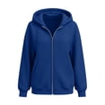 thumbnail image 4 of Sevevn Women Hoodied Blouse Long Sleeve Fleece Tops Sweatshirt Pockets Plus Size Zip up Drawstring Solid Long Sleeve Hoodies Sweatshirts, 4 of 6