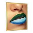 thumbnail image 2 of Designart 'Close Up Woman Lips With Fashion Make Up and Brackets' Modern Framed Art Print, 2 of 4