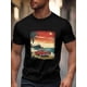 thumbnail image 1 of Camiseta de manga corta para hombre, estilo casual, con cuello redondo y diseño de vehículo de motor rojo., 1 of 8