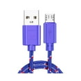 thumbnail image 1 of 200cm Portable Lightweight Fast Charging Micro USB Line Colored Braid Data Cable-Purple 2M, 1 of 5